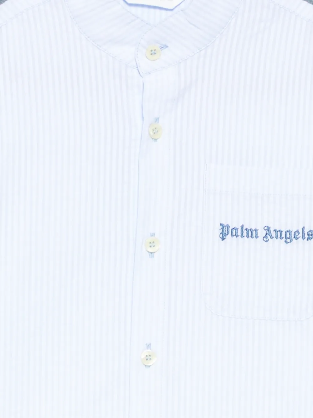 Palm Angels Kids Trainingsshirt met Koreaanse kraag Blauw