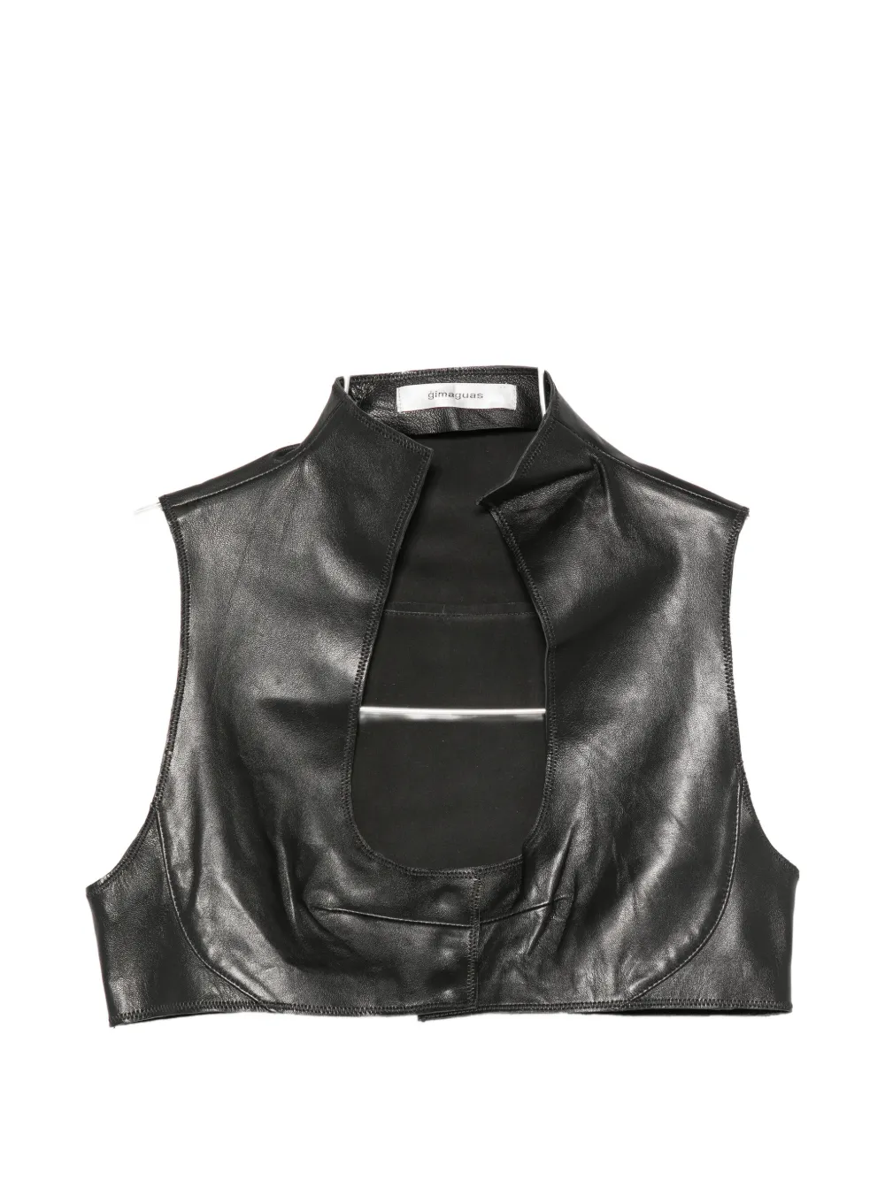 Gimaguas leather cut-out top - Nero