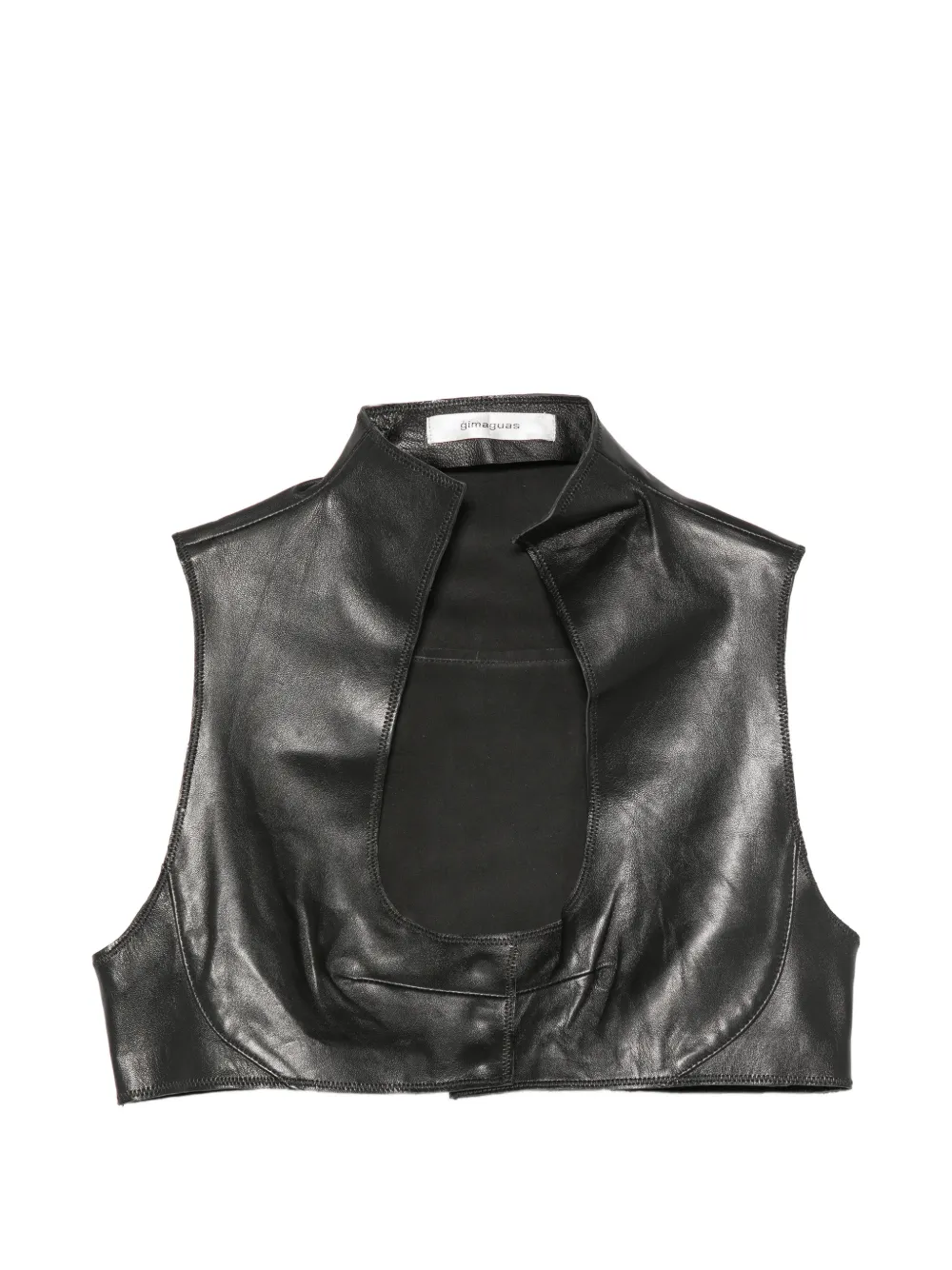Gimaguas leather cut-out top - Nero