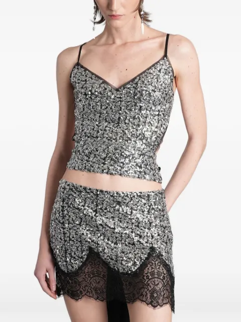 SIEDRES sequin-embellished backless top