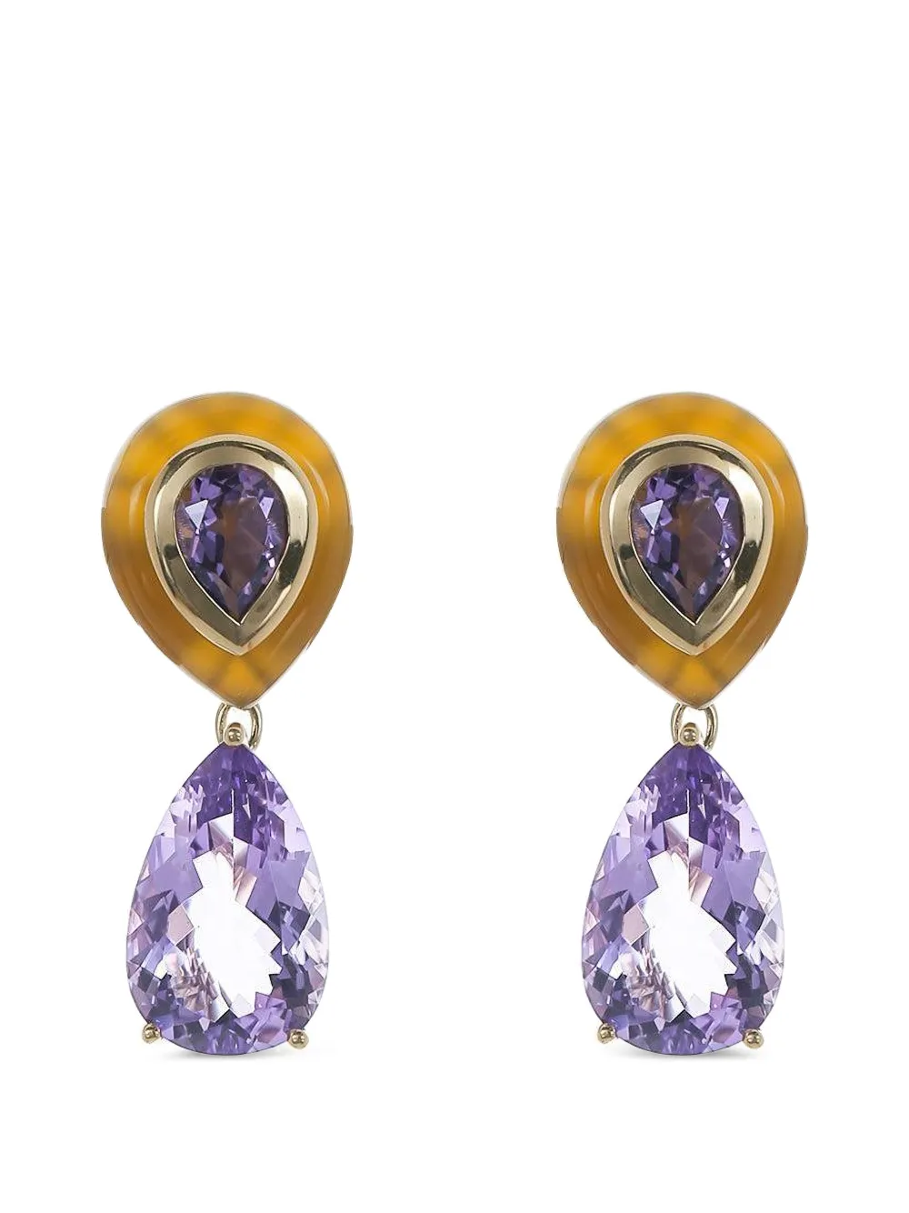 Mason and Books Adela amethyst and carnelian earrings - Oro
