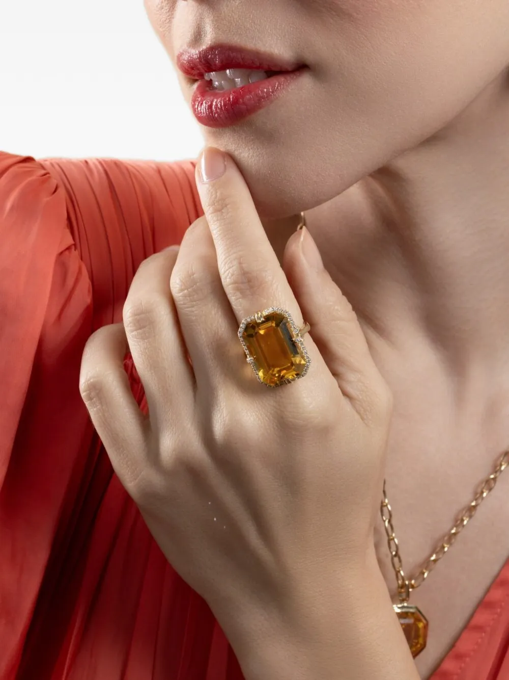  Goshwara Gossip Citrine And Diamond Ring - Gold 