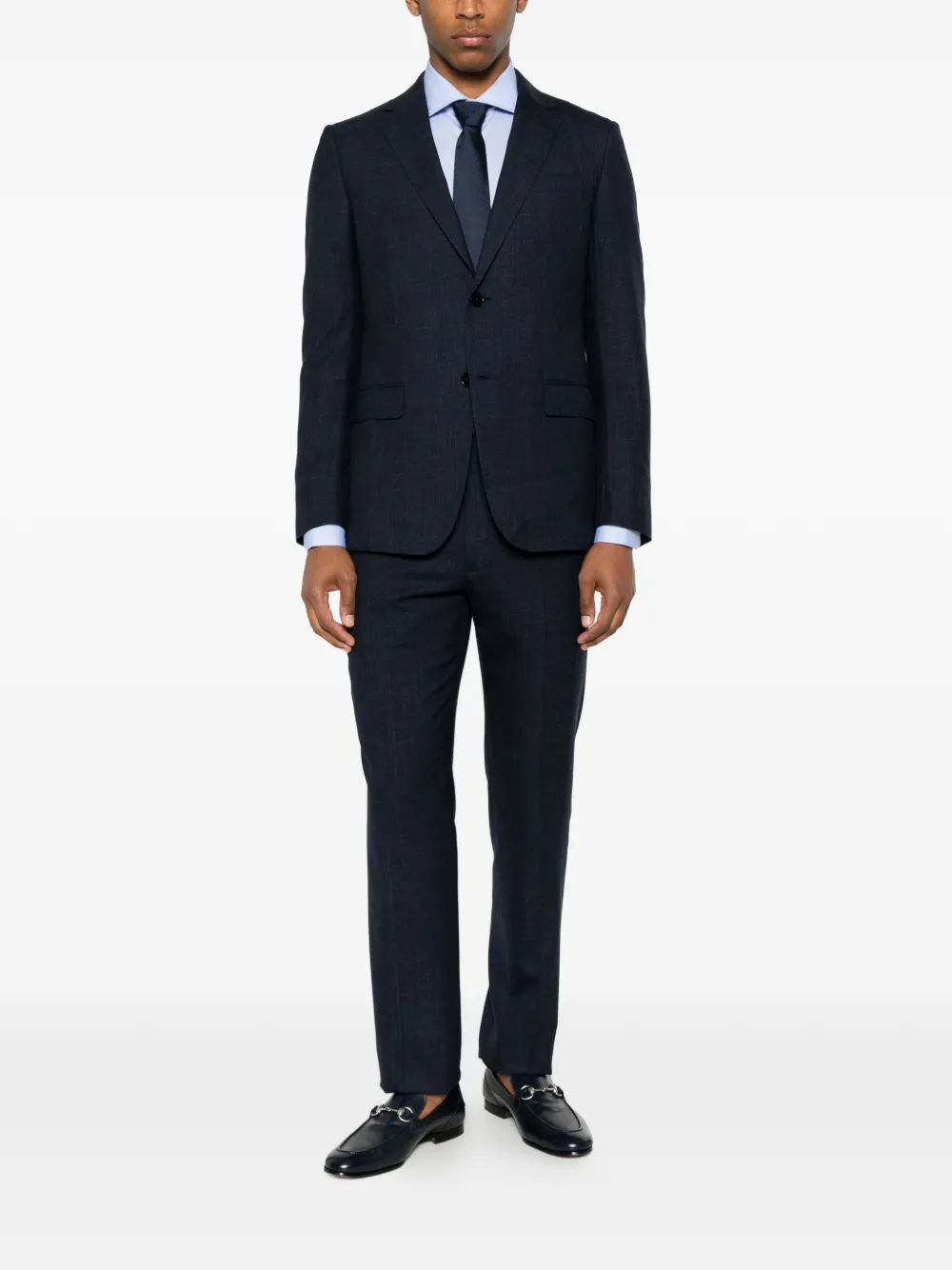 Zegna Pak met enkele rij knopen en klepzak Blauw