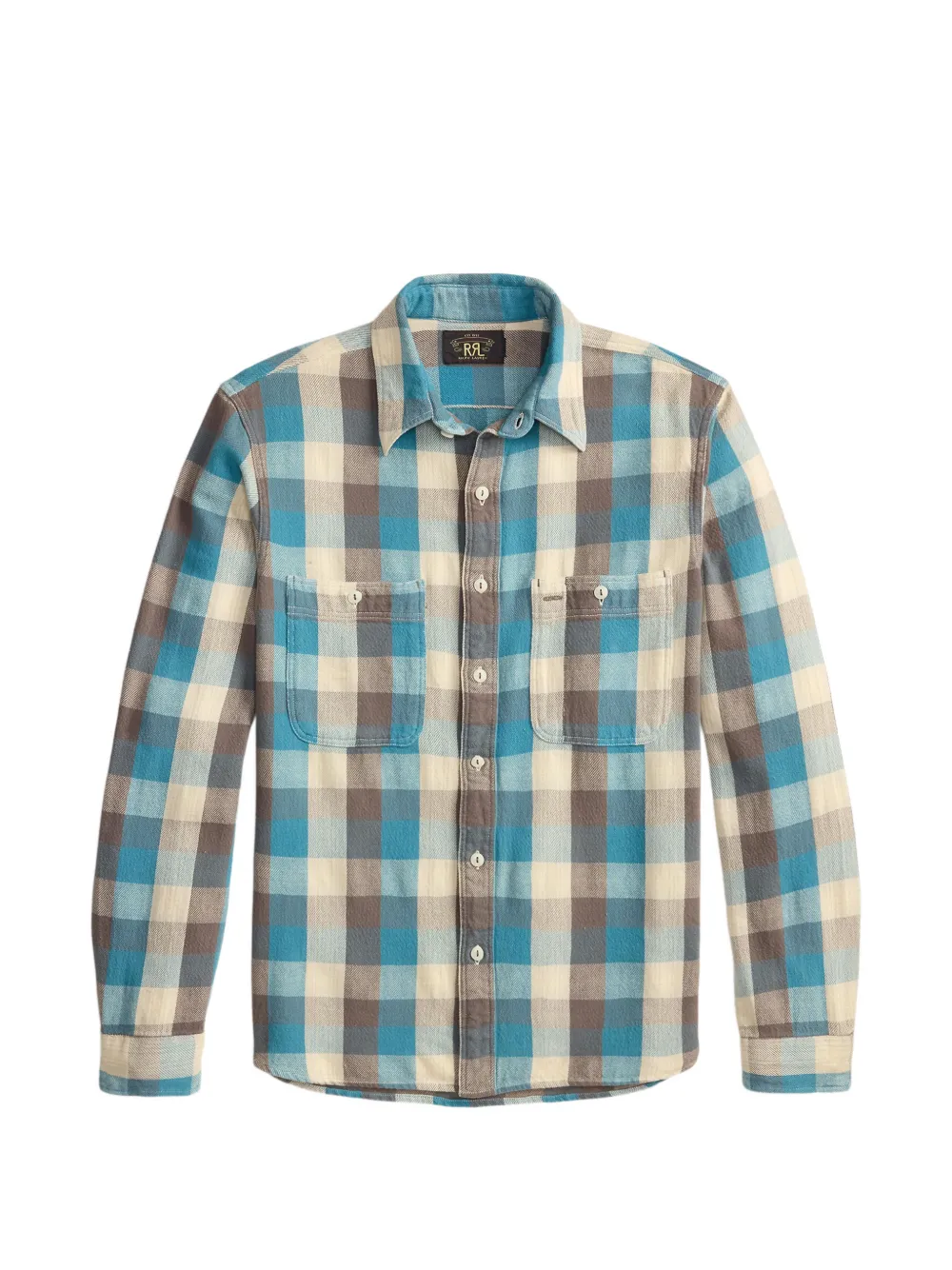 Ralph Lauren RRL Kariertes Hemd mit Knöpfen - Blau