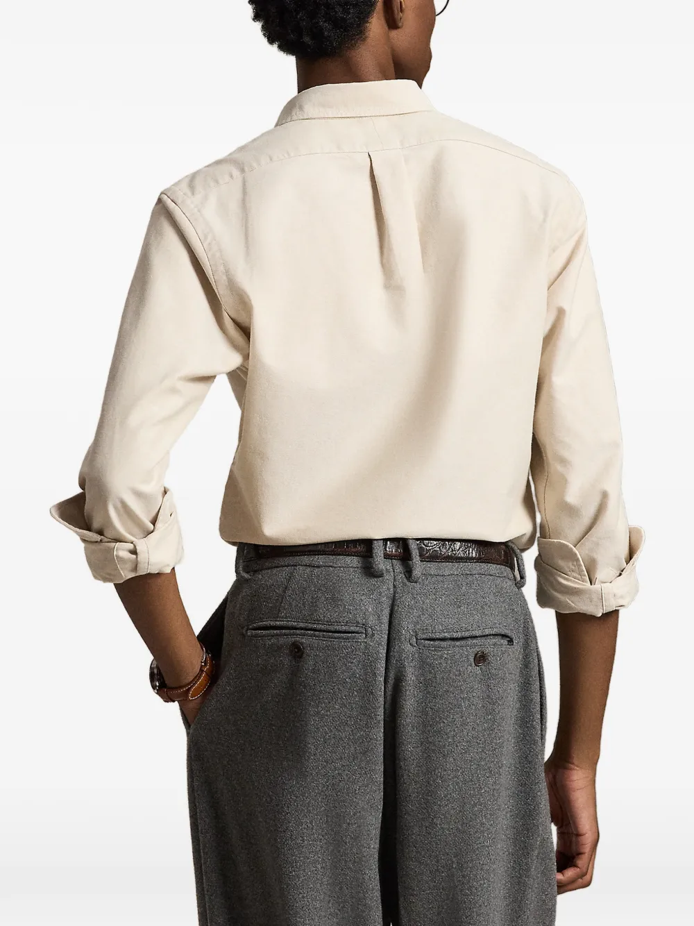 Polo Ralph Lauren Oxford getailleerd overhemd Beige