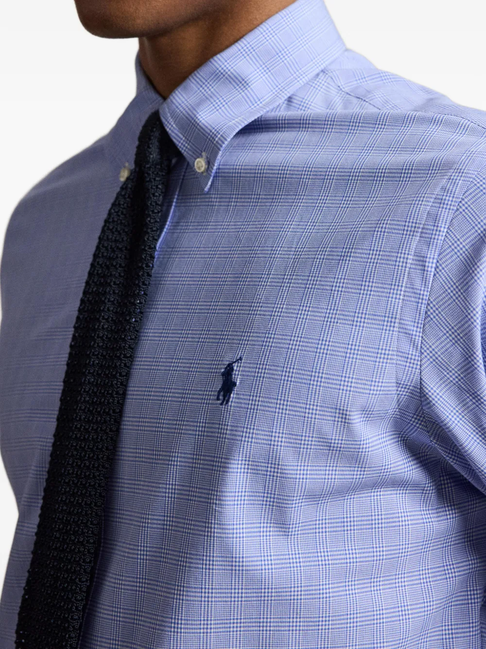 Polo Ralph Lauren Geruit shirt met geborduurd logo Blauw
