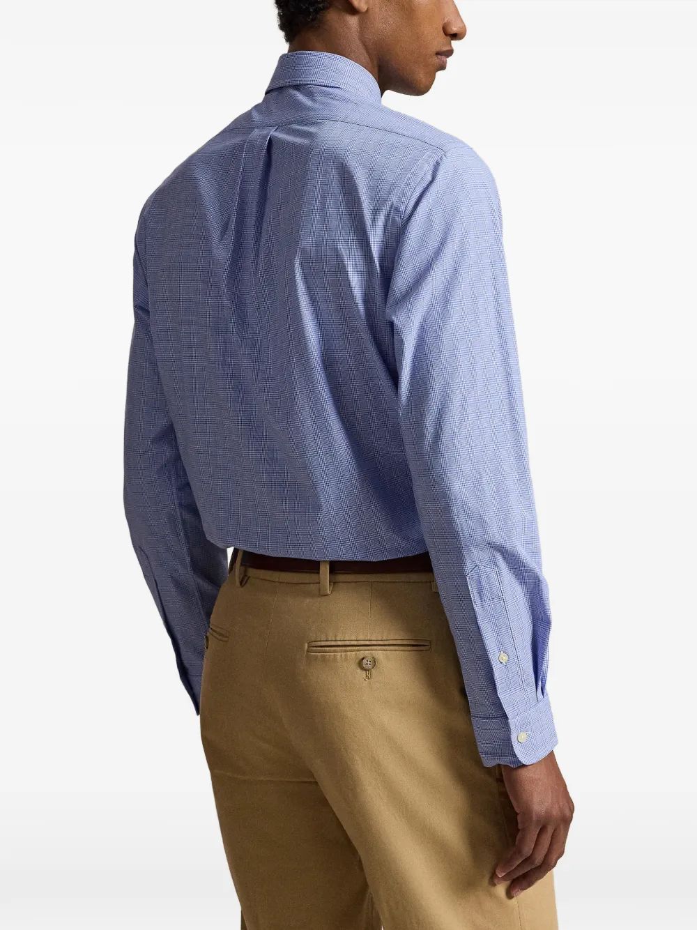 Polo Ralph Lauren Geruit shirt met geborduurd logo Blauw