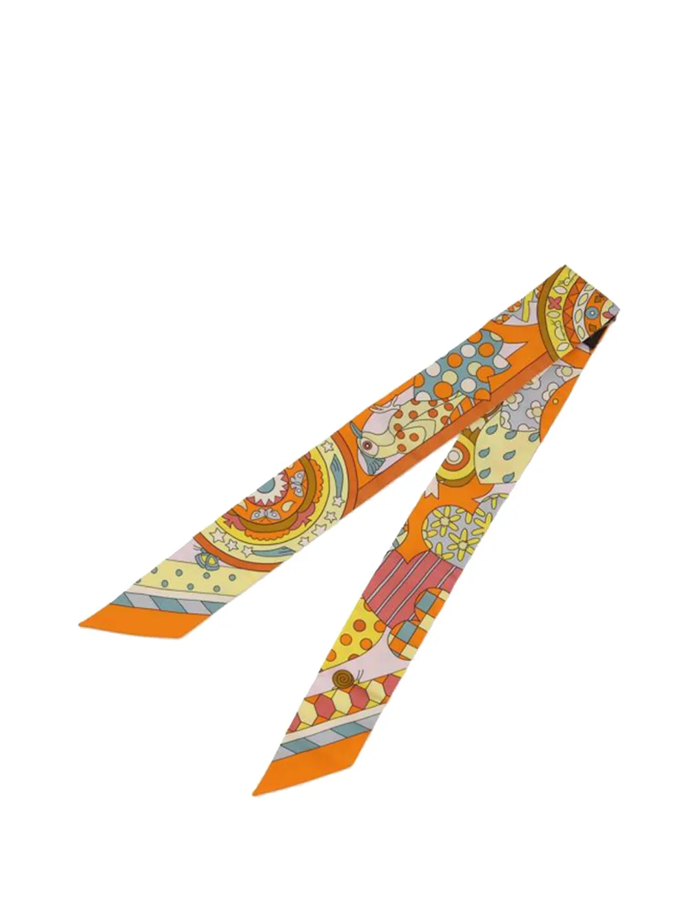 Hermès Pre-Owned 2023 Les Murmures De La Foret Twilly Silk Scarf scarves - Arancione
