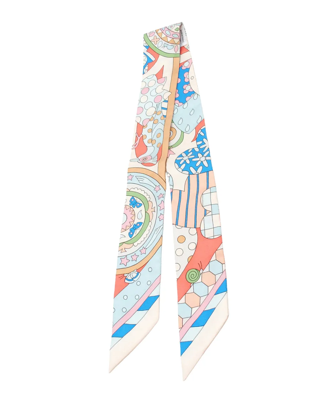 Hermès Pre-Owned 2010-2025 Les Murmures De La Foret Silk Twilly Scarf scarves - Bianco
