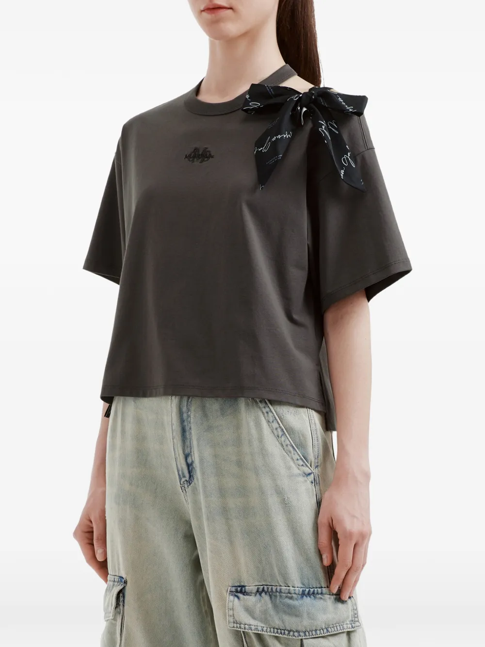  Musium Div. Cut-out Bow-detail T-shirt - Grey 