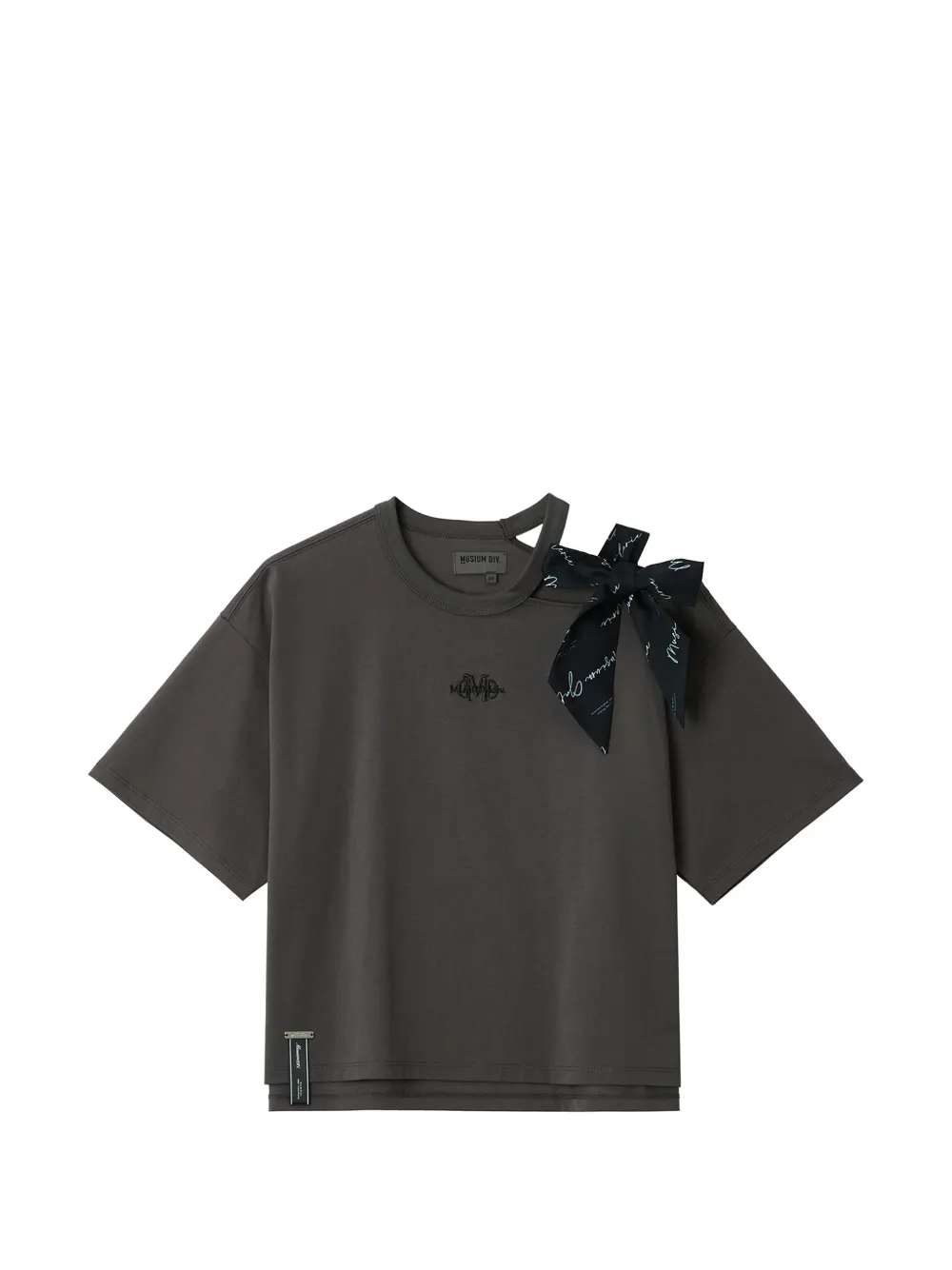Musium Div. cut-out bow-detail T-shirt - Grigio