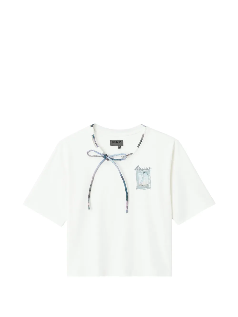 Musium Div. tie-neck graphic T-shirt - Weiß