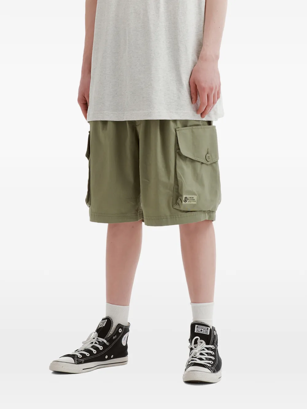  Fingercroxx Elasticated-waist Cargo Shorts - Green 