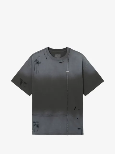 Musium Div. playera con efecto envejecido y diseño patchwork