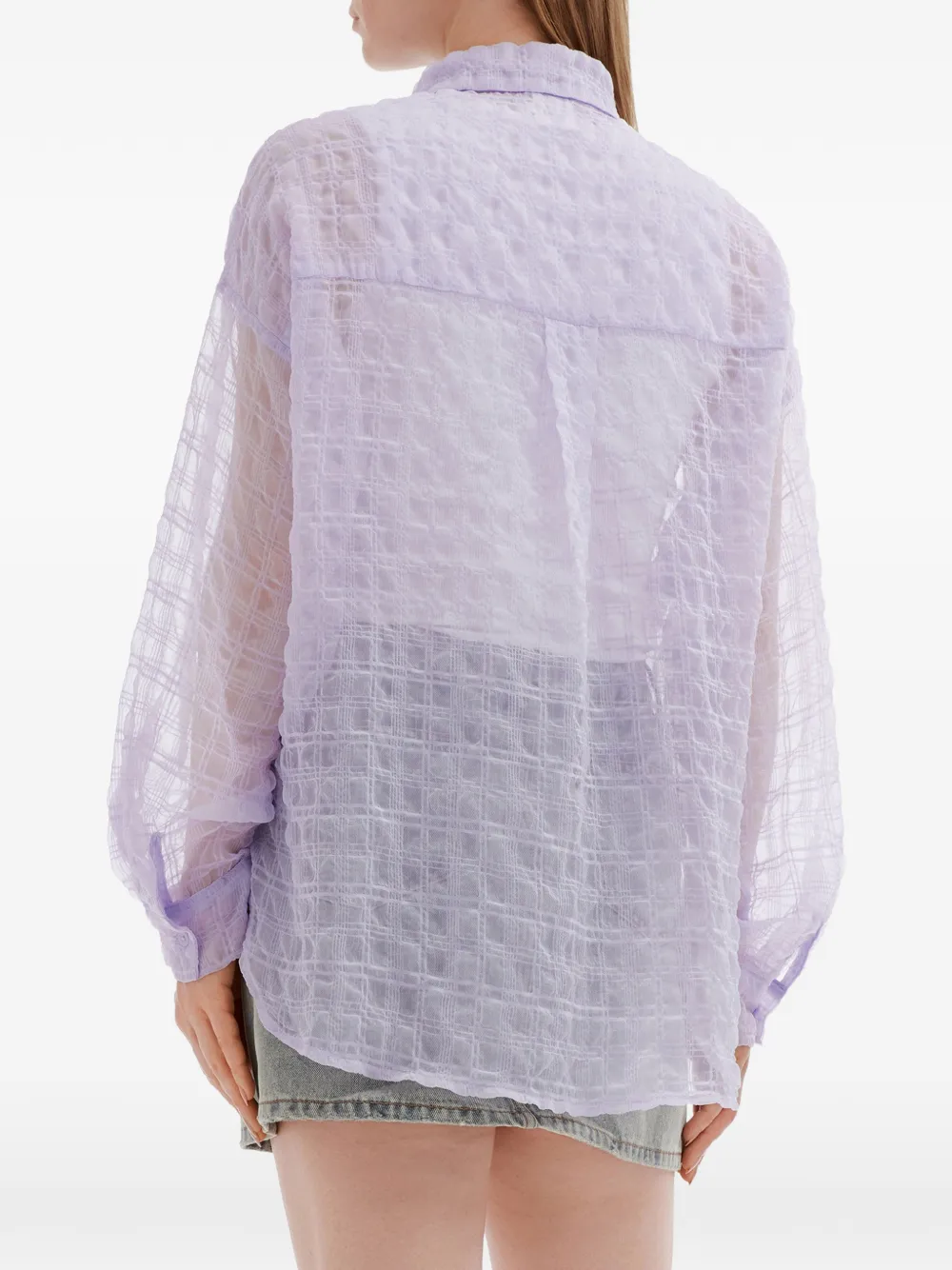 b+ab Geruit blouse met borstzak Paars