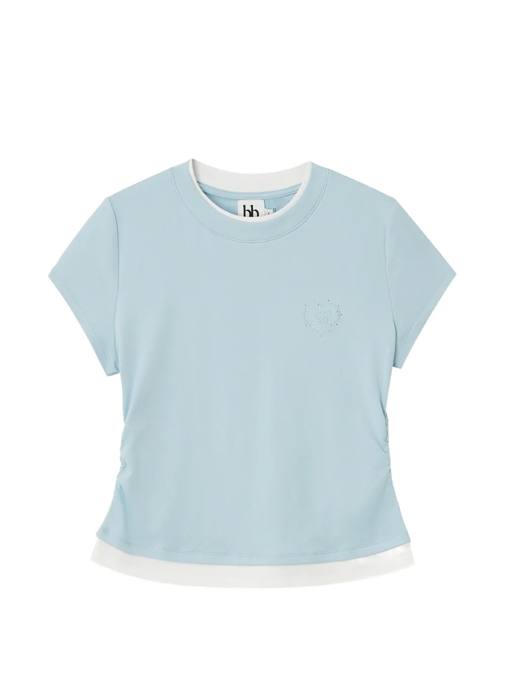 b+ab gathered layered T-shirt - Blu