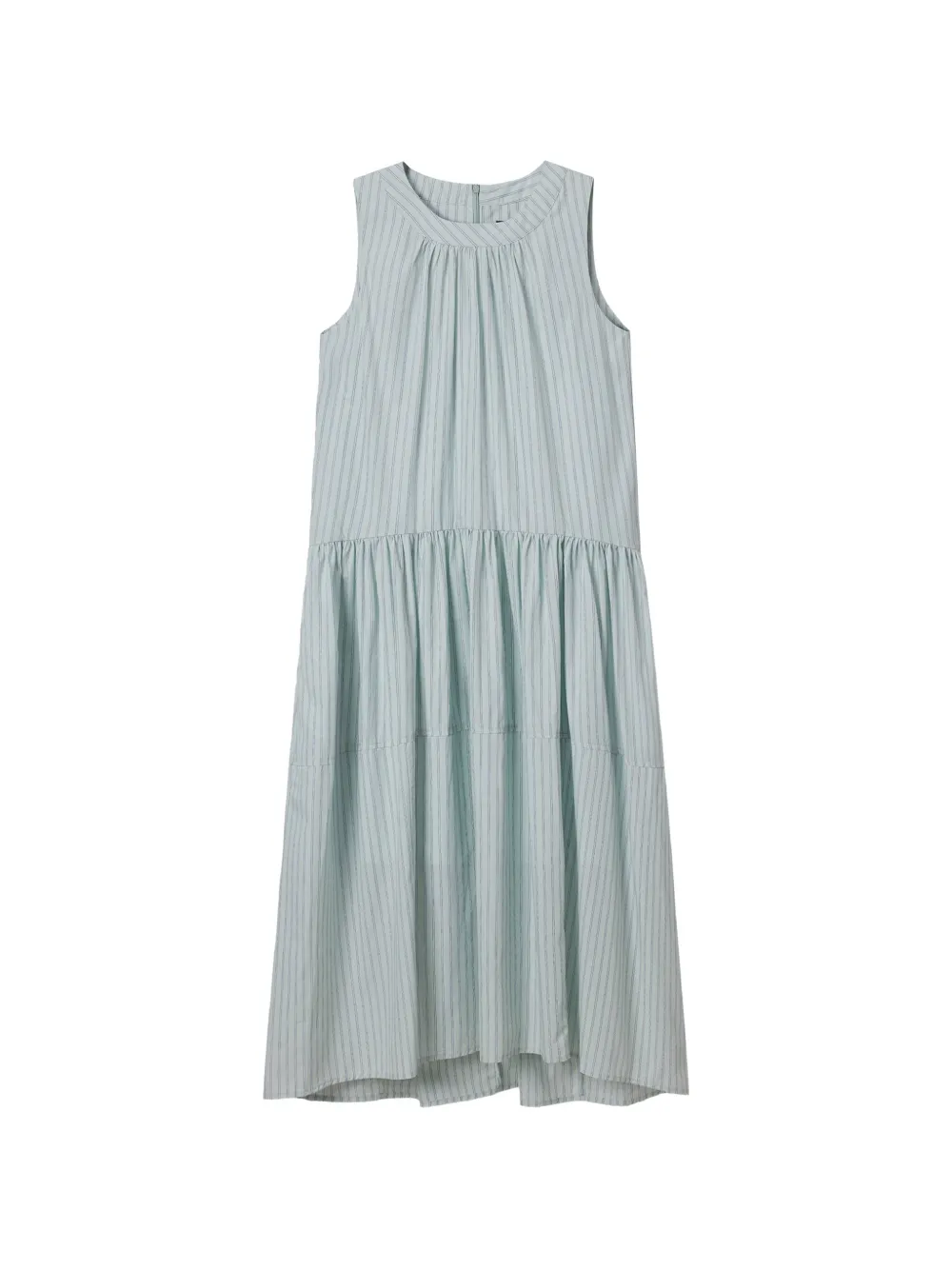 tout a coup striped gathered midi dress - Blu