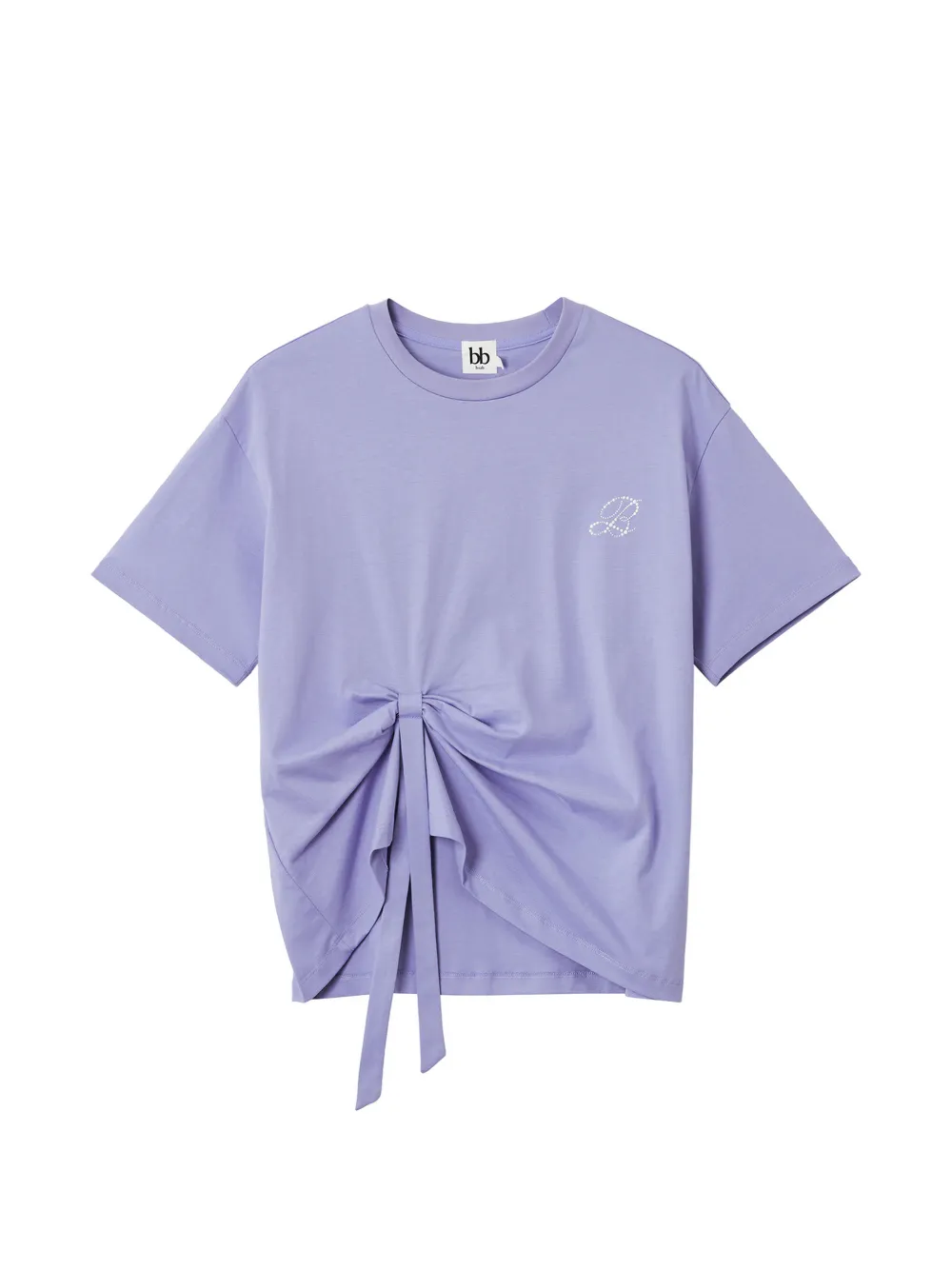b+ab tie-front embroidery-detail T-shirt - Viola