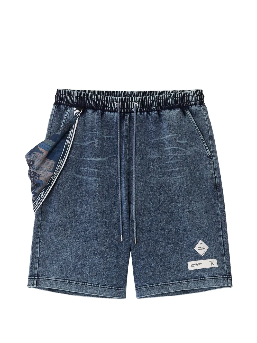 Musium Div. drawstring-waist denim shorts - Blau