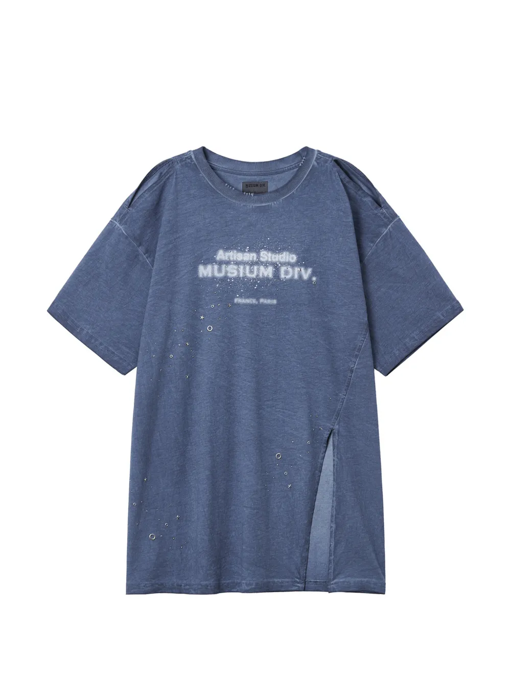 Musium Div. cutout side-slit T-shirt - Blau