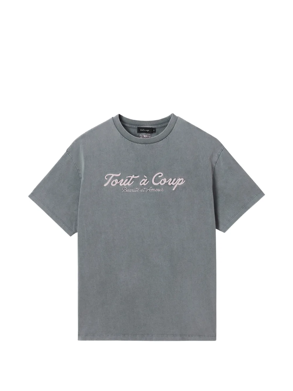 tout a coup embroidery T-shirt - Grigio