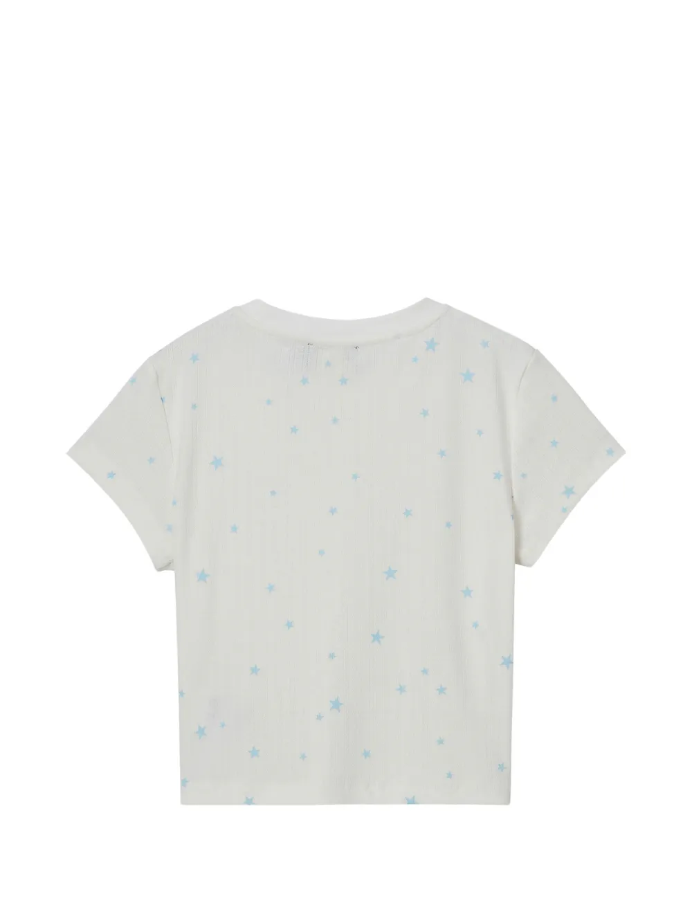  Mini Cream Star-print Cropped T-shirt - White 