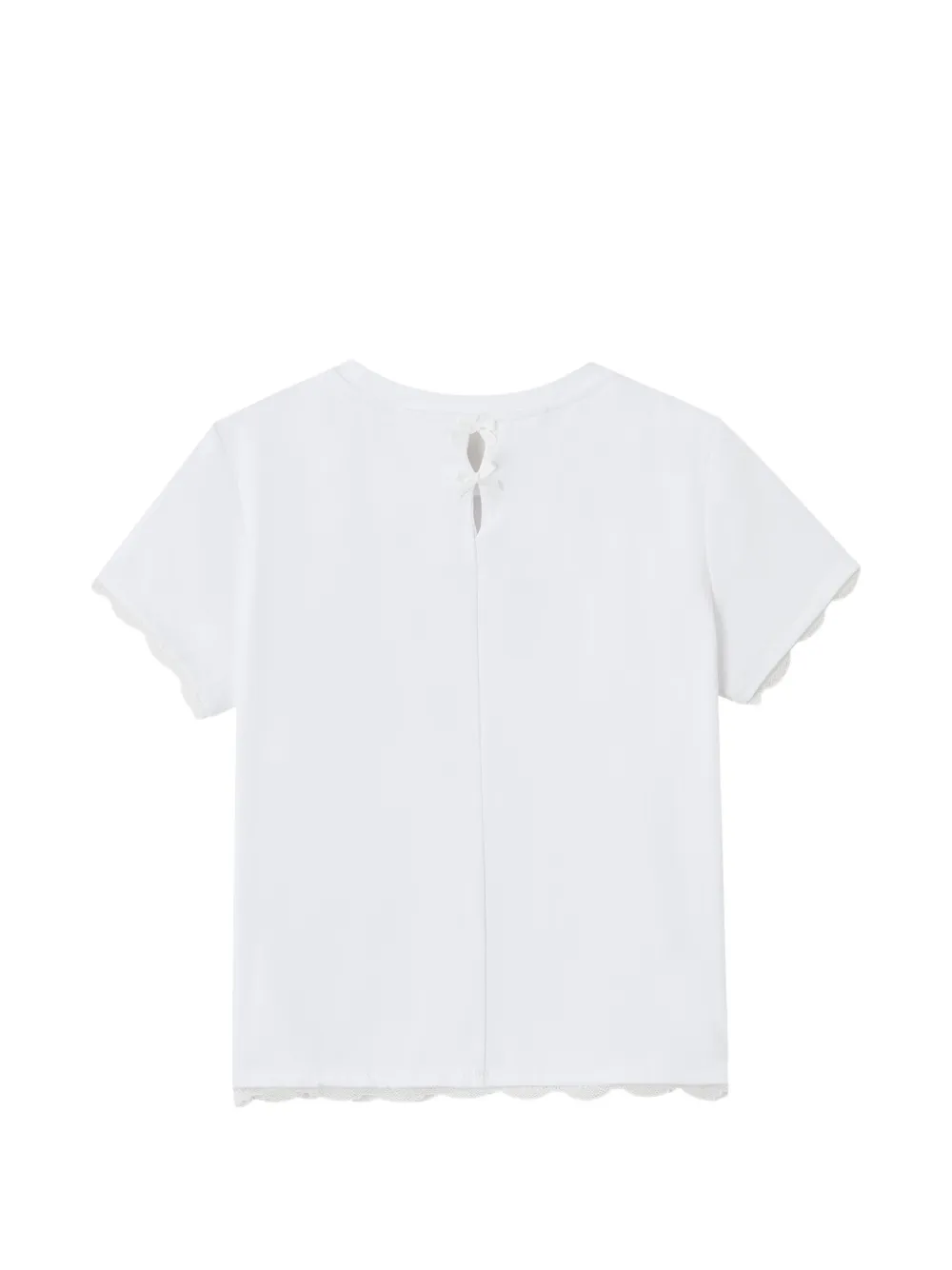 B+ab Scalloped-trim T-shirt - White 