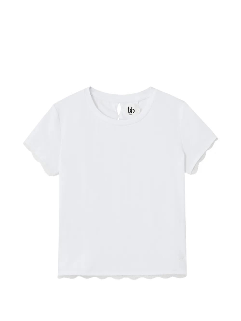 b+ab scalloped-trim T-shirt - Bianco