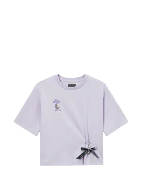 Musium Div. logo-embroidered bow-detail T-shirt
