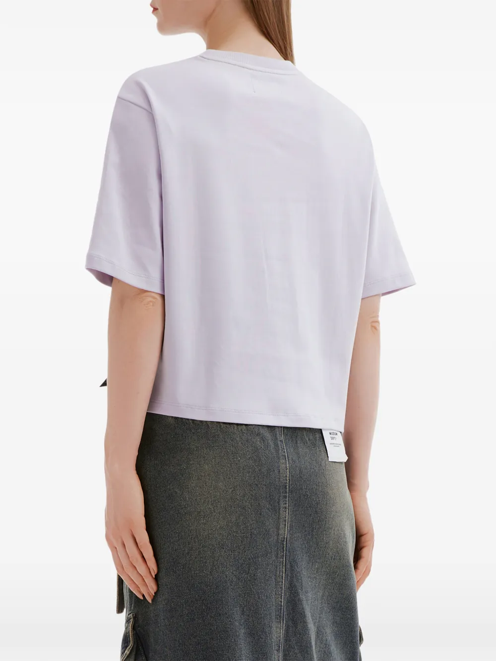  Musium Div. Logo-embroidered Bow-detail T-shirt - Purple 