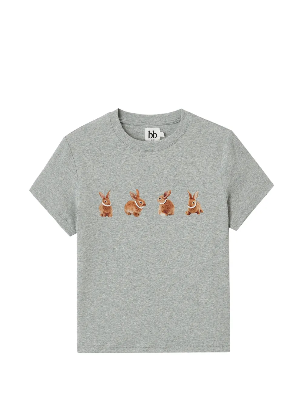 b+ab rabbit-graphic T-shirt - Grigio