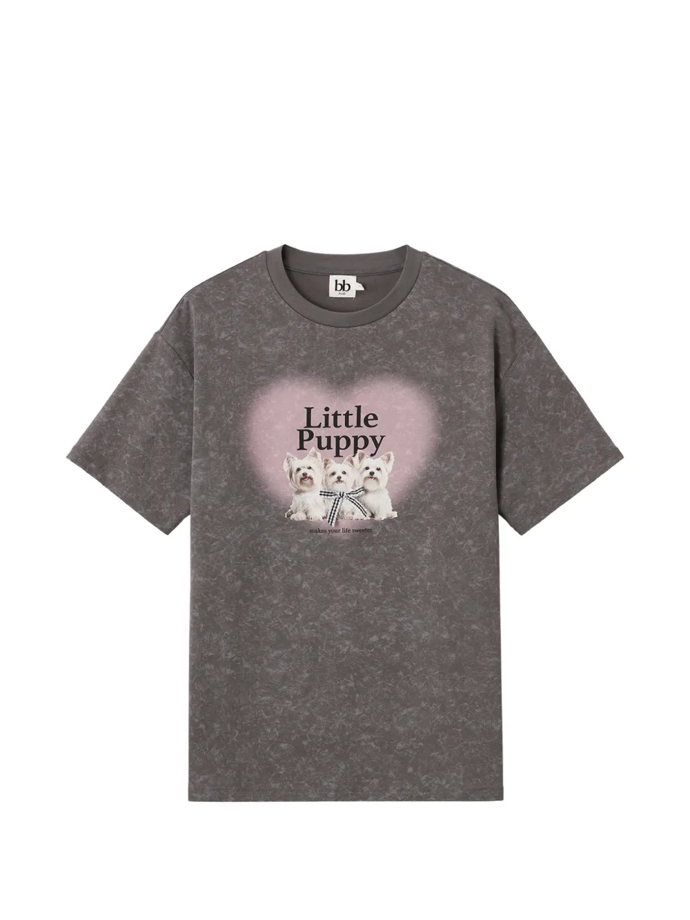 b+ab puppy-print T-shirt - Grigio