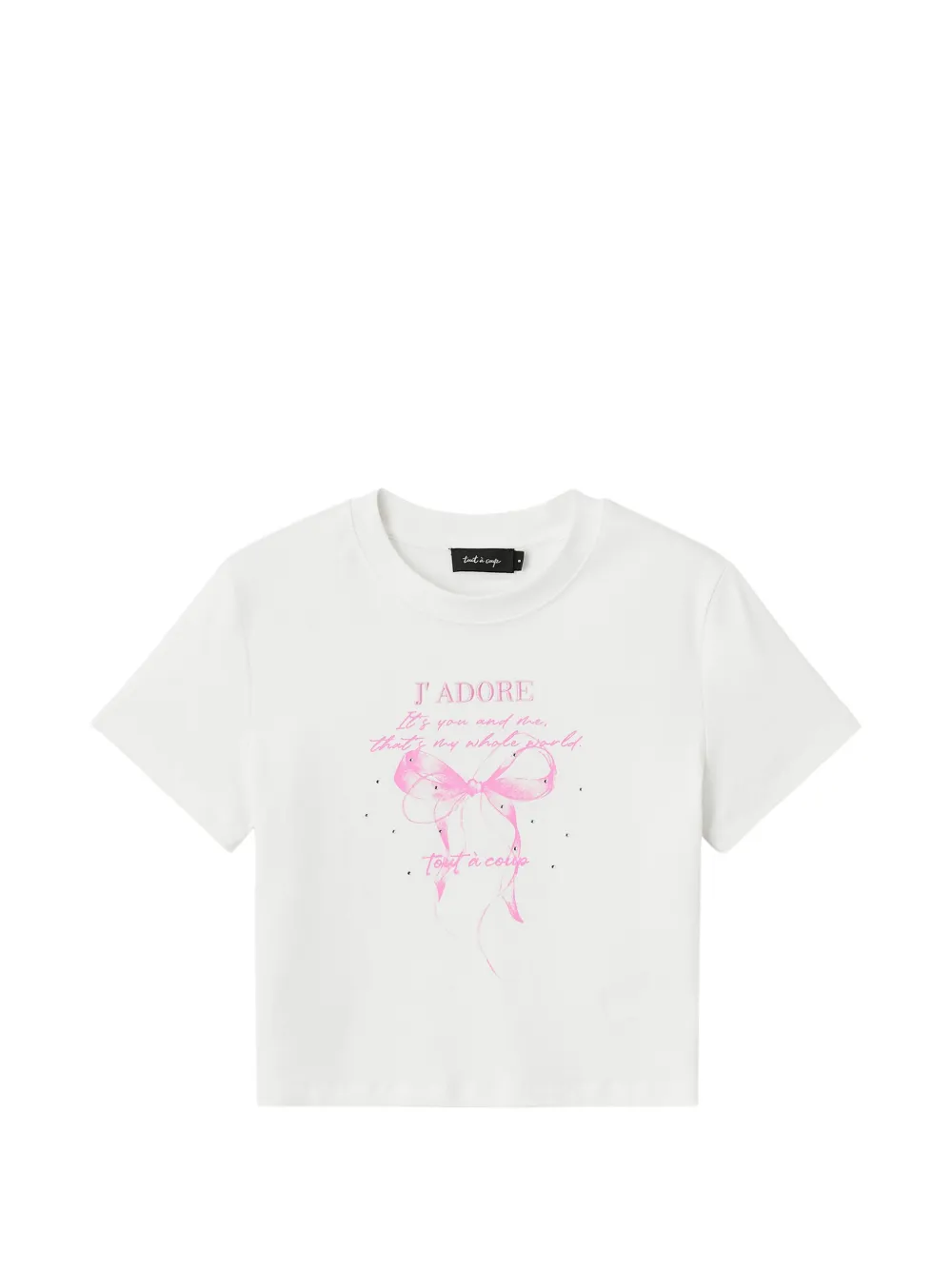 tout a coup graphic rhinestone T-shirt - Bianco