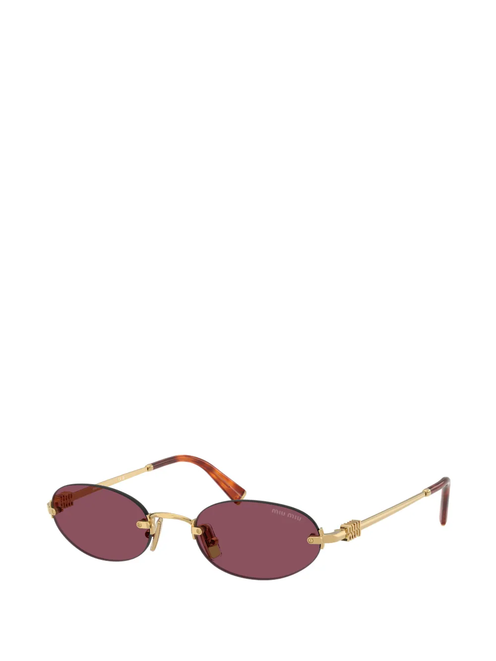 Miu Eyewear Zonnebril met ovalen montuur Goud