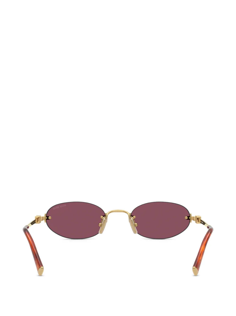 Miu Eyewear Zonnebril met ovalen montuur Goud