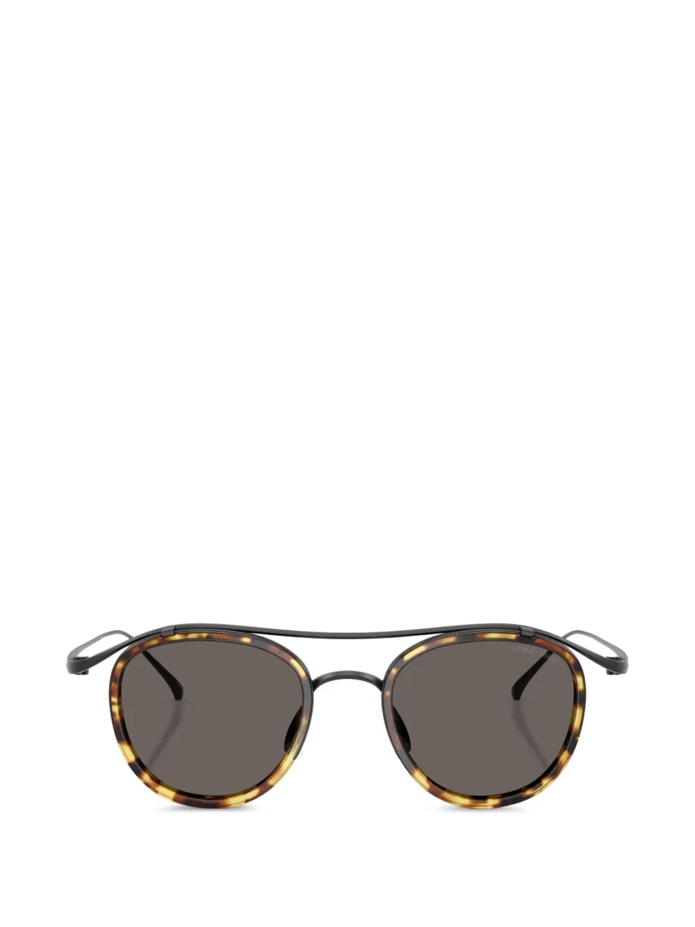 Giorgio Armani round-frame tortoiseshell sunglasses - Braun