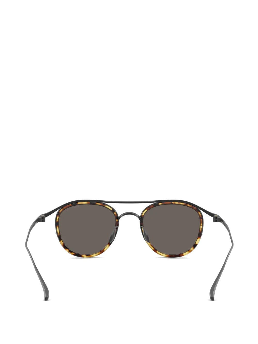 Giorgio Armani Zonnebril met rond montuur en schildpadschild-design Zwart