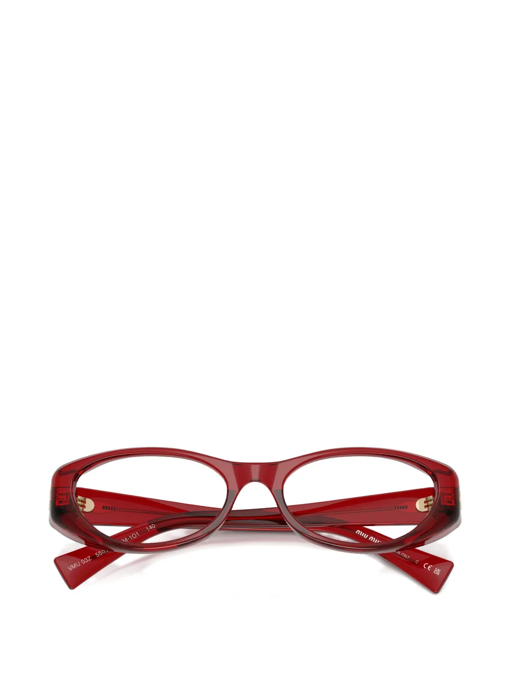 Miu Eyewear Bril met ovaal montuur Rood