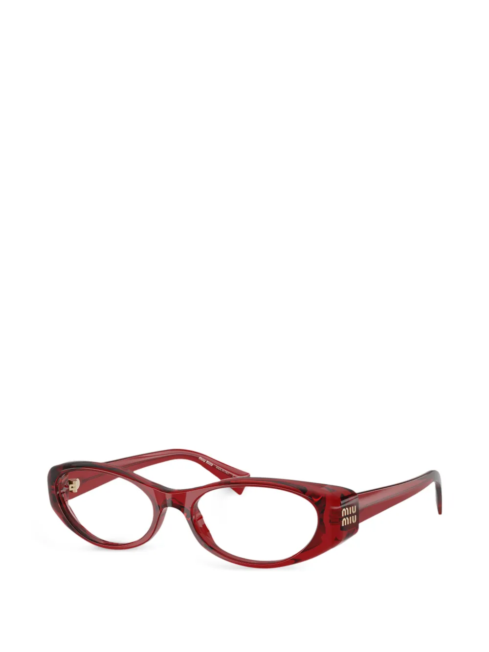 Miu Eyewear Bril met ovaal montuur Rood