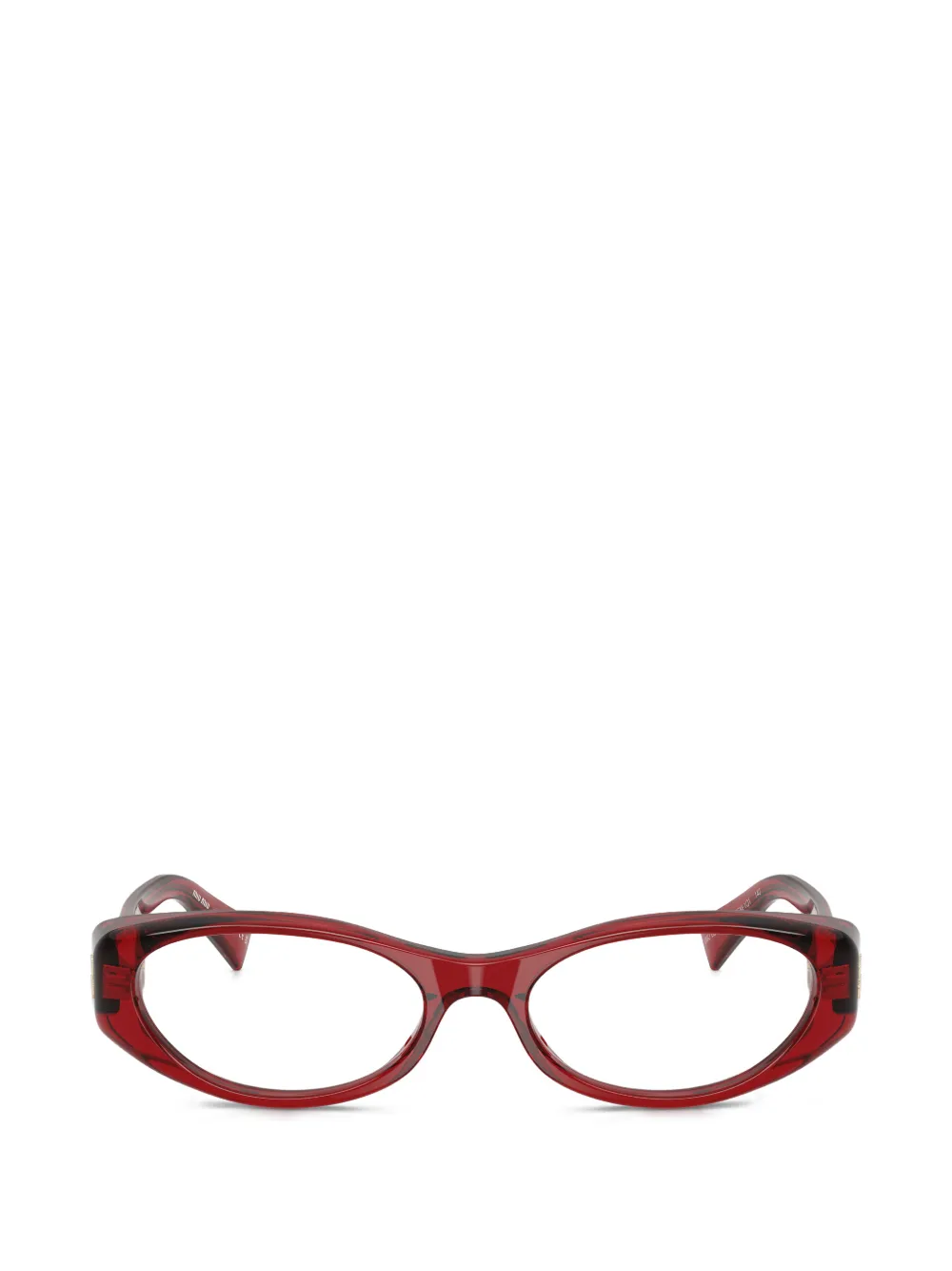 Miu Miu Eyewear oval frame glasses - Rosso