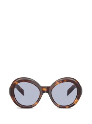 Prada Eyewear ラウンドフレーム サングラス | ブラウン | FARFETCH JP