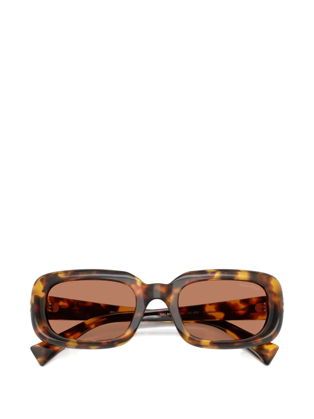 Miu Eyewear Zonnebril met rechthoekig montuur Bruin