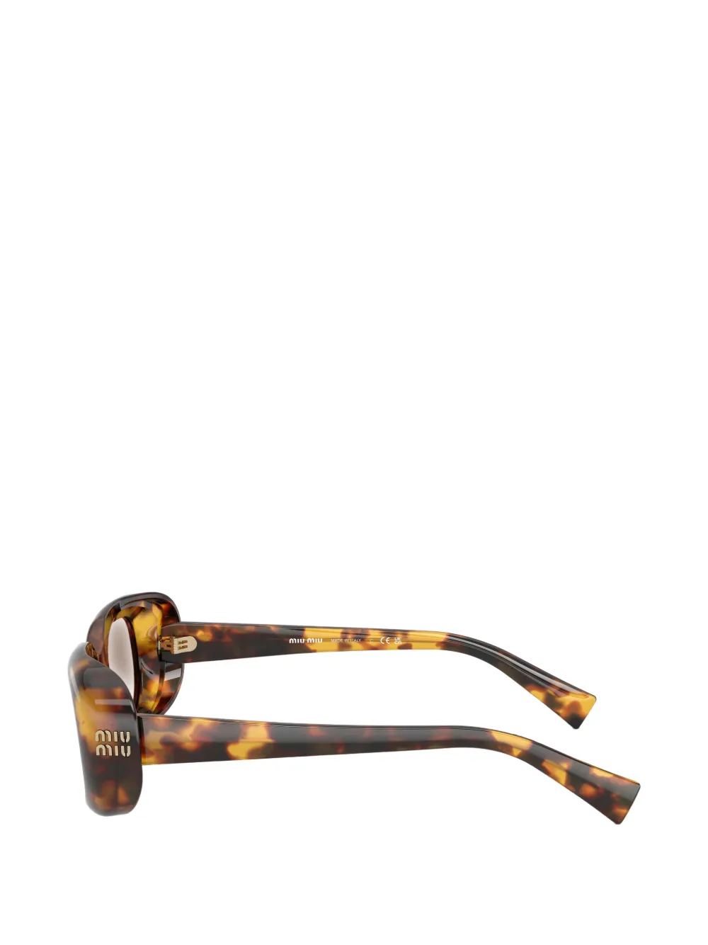 Miu Eyewear Zonnebril met rechthoekig montuur Bruin