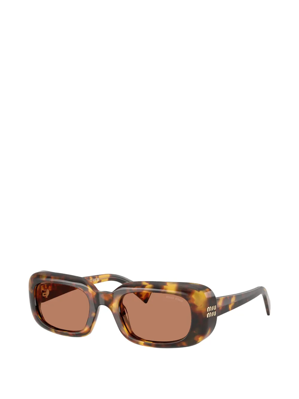 Miu Eyewear Zonnebril met rechthoekig montuur Bruin