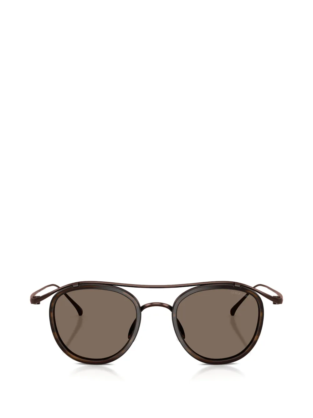 Giorgio Armani round top bar sunglasses - Braun