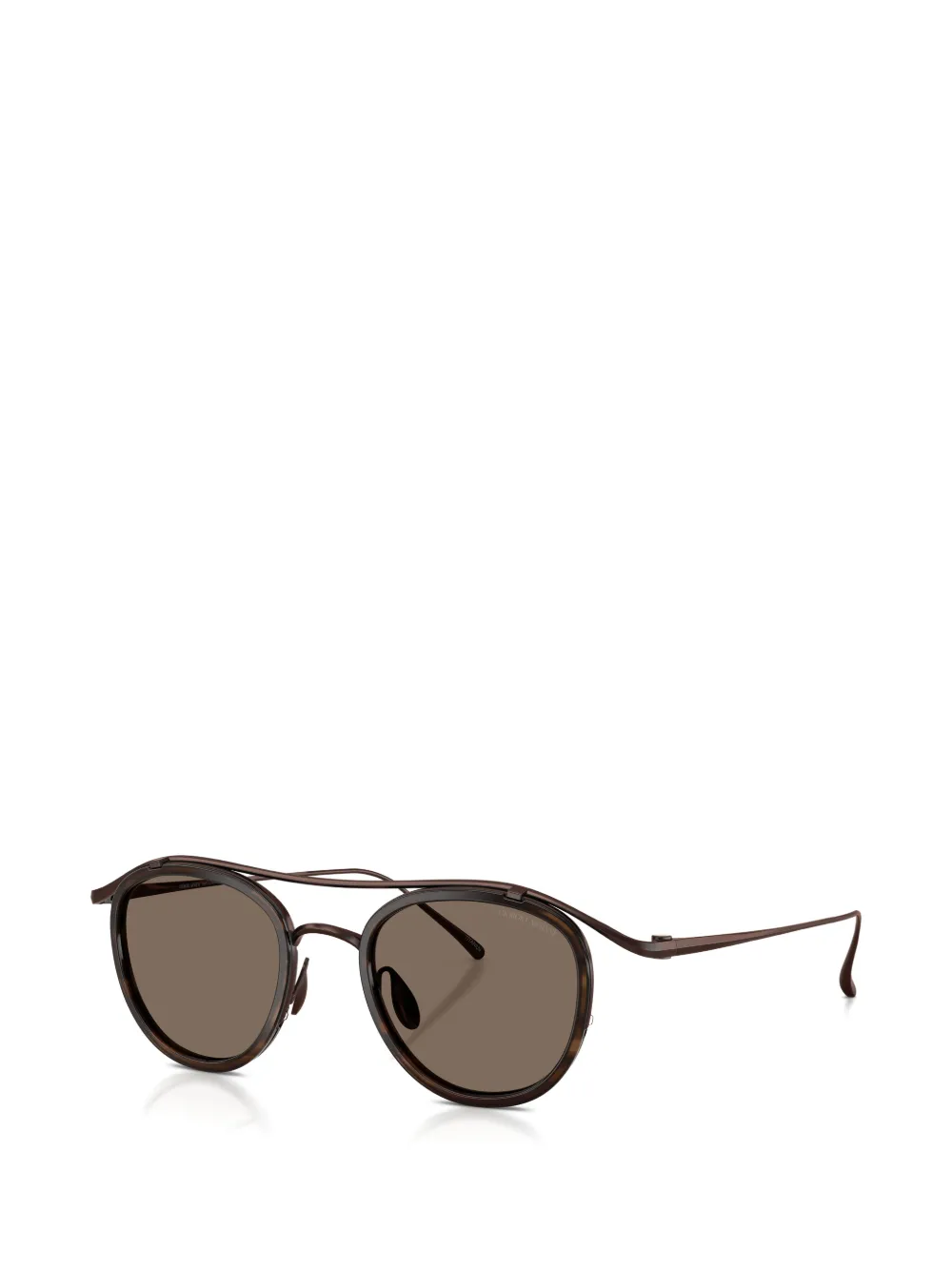 Giorgio Armani Zonnebril met rond montuur Bruin