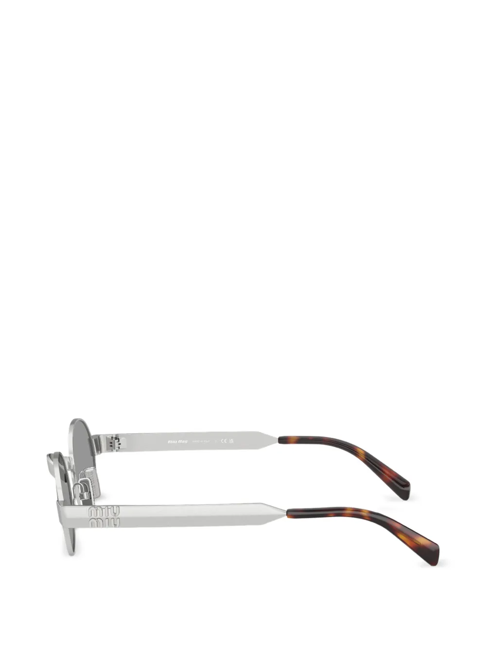 Miu Eyewear Zonnebril met ovalen montuur Zilver