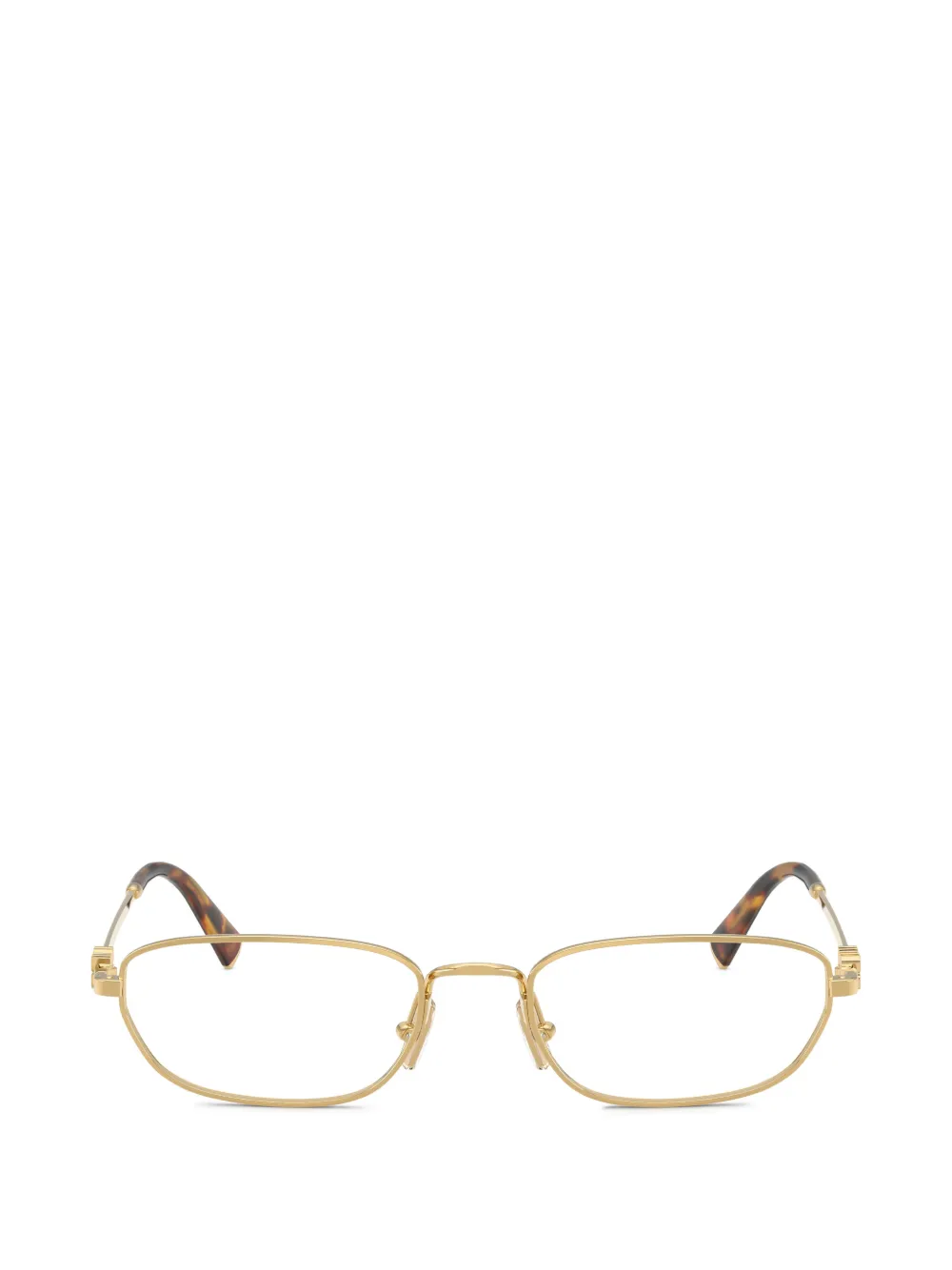 Miu Miu Eyewear geometric-frame tortoiseshell glasses - Oro