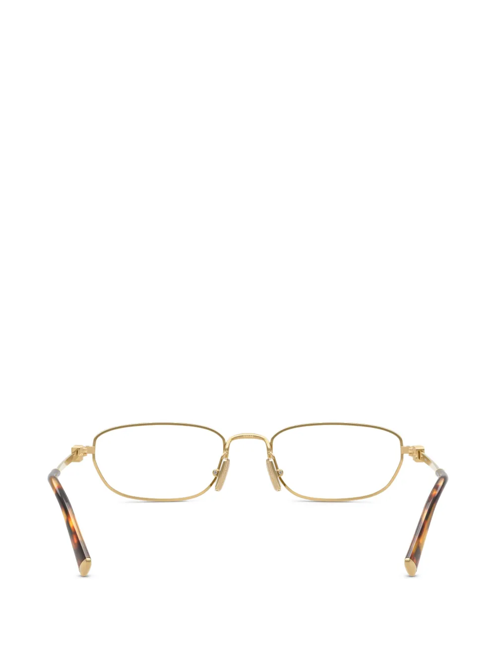 Miu Eyewear Bril met schildpadschild-design en geometrisch montuur Goud