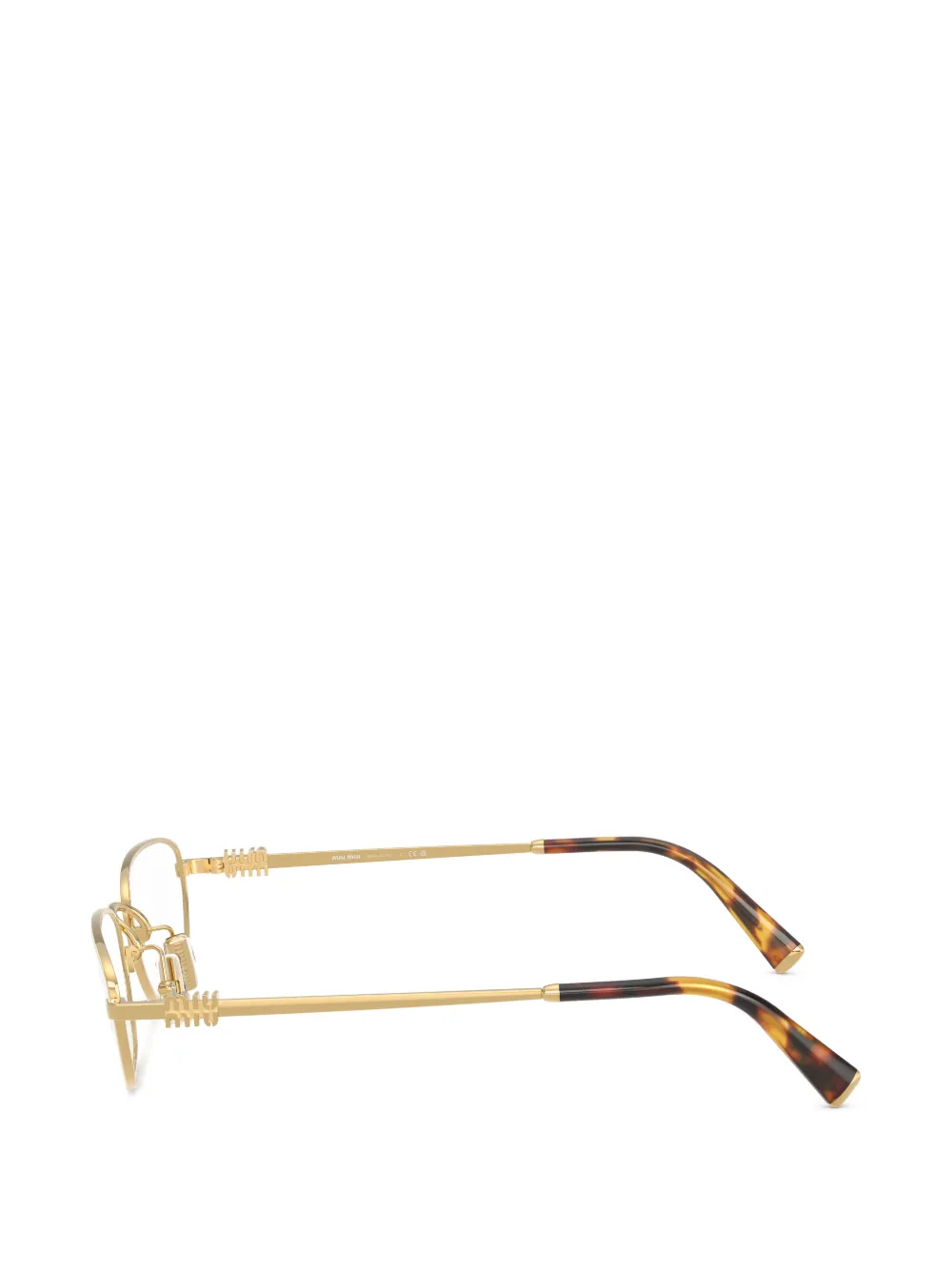 Miu Eyewear Bril met schildpadschild-design en geometrisch montuur Goud